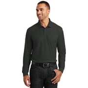 Port Authority Long Sleeve Core Classic Pique Polo-M (Deep Black)