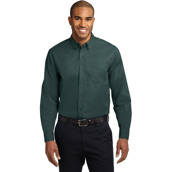 Port Authority Long Sleeve Easy Care Shirt, Dark Green, 3XL