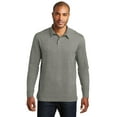 thumbnail image 1 of Port Authority Long Sleeve Meridian Cotton Blend Polo-2XL (Monument Grey), 1 of 6