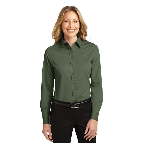 Port Authority Long Sleeve Shirt (L608) Clover Green, 6XL