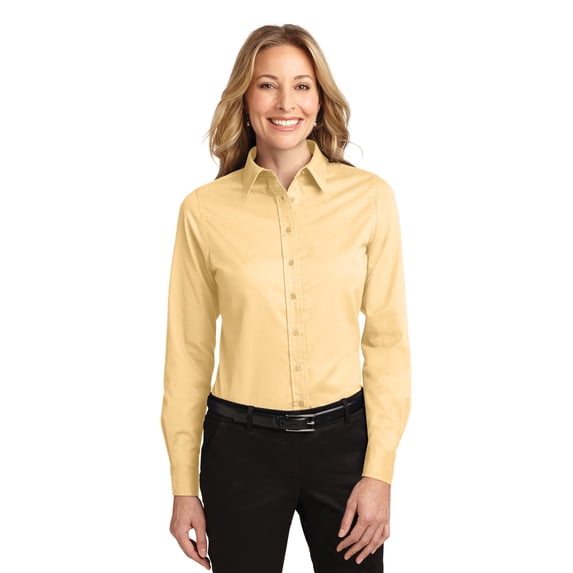 Port Authority Long Sleeve Shirt (L608) Yellow, 5XL