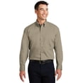 thumbnail image 1 of Port Authority Long Sleeve Twill Shirt-4XL (Khaki), 1 of 3