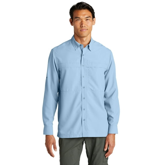 Port Authority Long Sleeve UV Daybreak Shirt, Light Blue, XX-Large