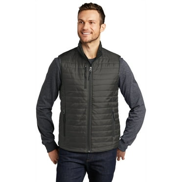 Port Authority Male Mock Neck Vest J851 Sterl Gry/Grph Large