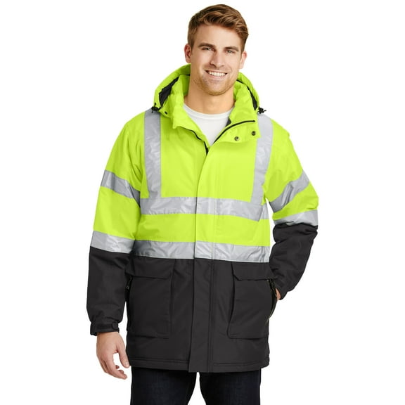 Port Authority Men's 107 Class 3 Safety M Safety Yellow/Black/Reflective