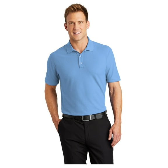 Port Authority Men's Adult Core Classic Pique Polo Shirt Carolina Blue Large