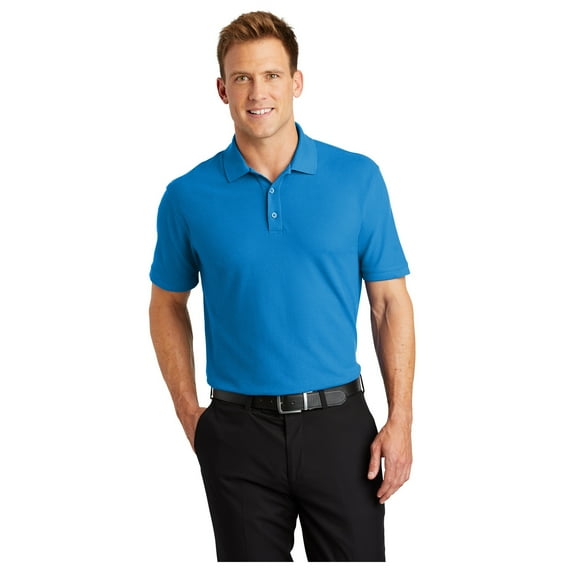 Port Authority Men's Adult Core Classic Pique Polo Shirt Coastal Blue Small