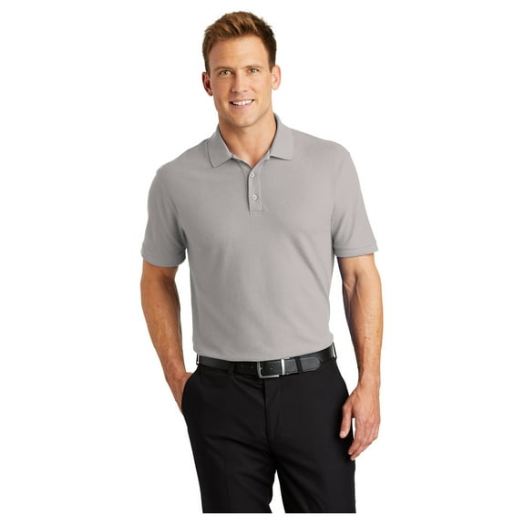 Port Authority Men's Adult Core Classic Pique Polo Shirt Gusty Grey Large