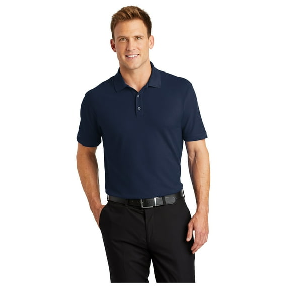 Port Authority Men's Adult Core Classic Pique Polo Shirt River Blue Navy Large
