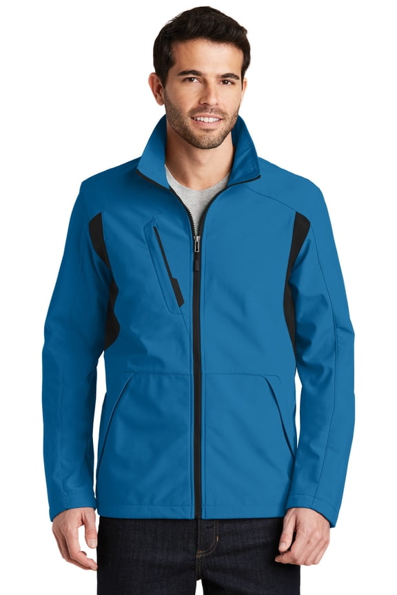 Men's Back-Block Soft Shell Jacket, Imperial Blue/Black, X-Small