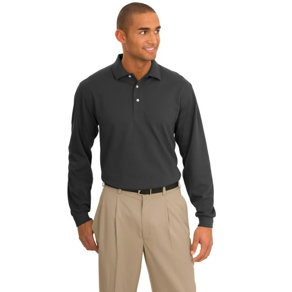 Port Authority Men's Breathable Long Sleeve Polo Shirt
