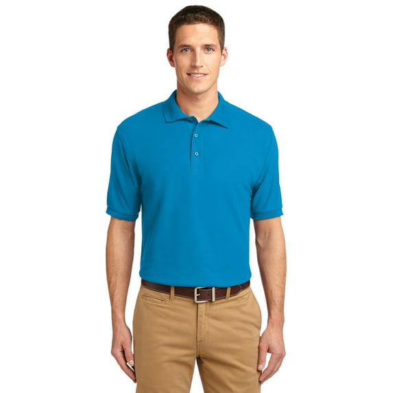 Port Authority Men's Comfortable Silk Touch Polo Shirt_Turquoise_6XL