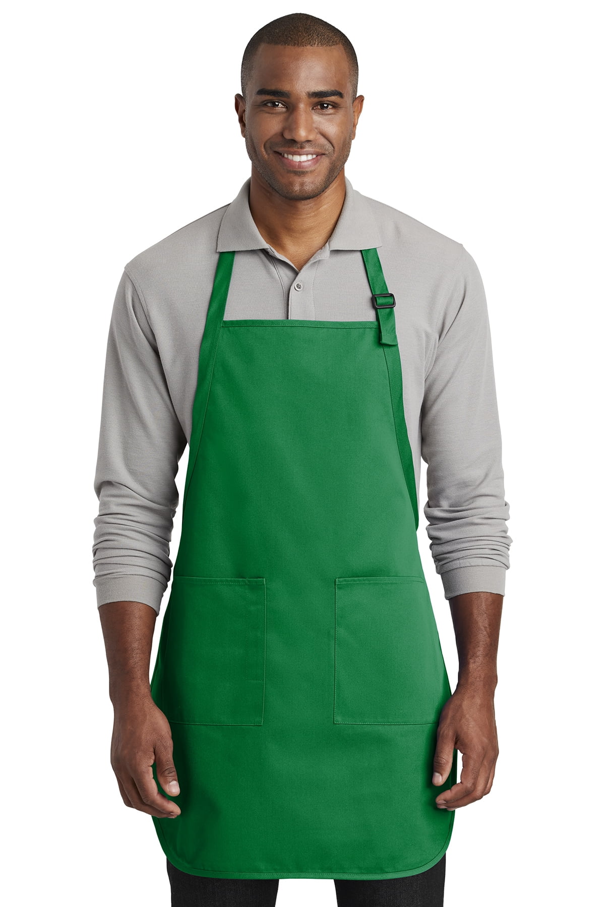 Kelly Green Full-Length Two-Pocket Men's Bib Apron