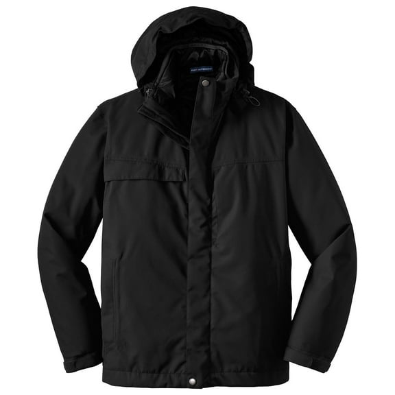 Port Authority Men's Herringbone Storm Waterproof Flap Parka_Black_XXXX-Large