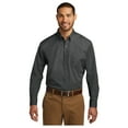 thumbnail image 1 of Port Authority Men's Long Sleeve Carefree Poplin Classic Fit Shirt Graphite 2X-Large, 1 of 4