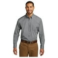 thumbnail image 1 of Port Authority Men's Long Sleeve Carefree Poplin Classic Fit Shirt Gusty Grey X-Large, 1 of 4