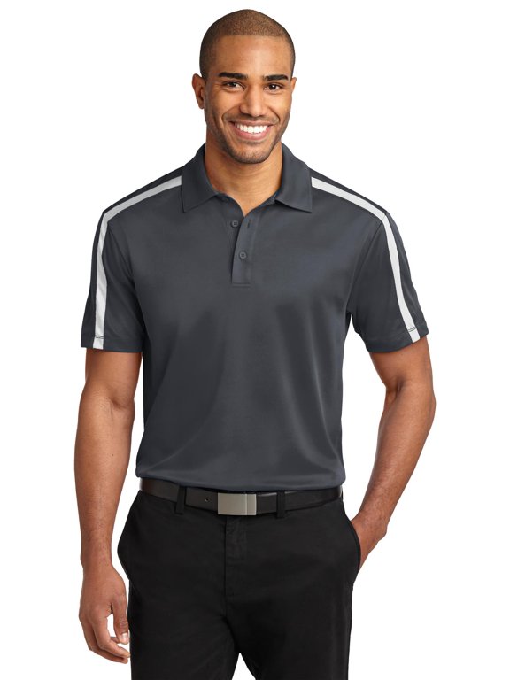 Men's Silk Touch Performance Colorblock Stripe Polo. K547