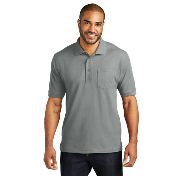 Port Authority Men's Silk Touch Polo Shirt With Pocket Cool Grey X-Large