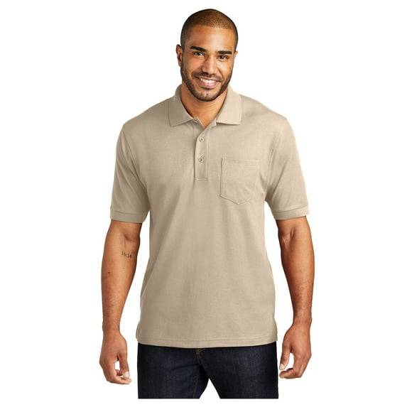 Port Authority Men's Silk Touch Polo Shirt With Pocket Stone Small