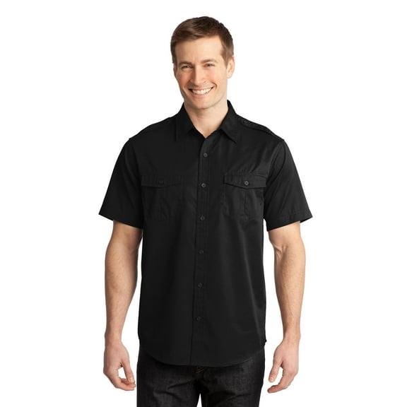 DISCONTINUED Port Authority ® Stain-Release Short Sleeve Twill Shirt. S648