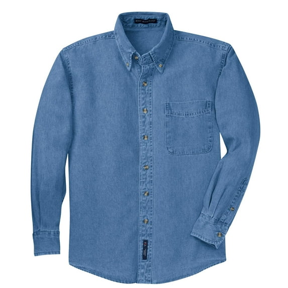 Port Authority Men's Tall Long Sleeve Denim Shirt XLT Faded Blue