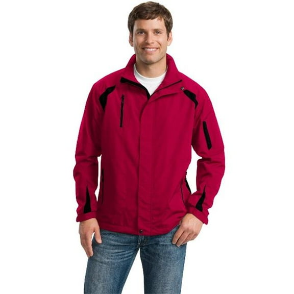 Port Authority Men's Waterproof Colorblock Shell Jacket_True Red/Black_L