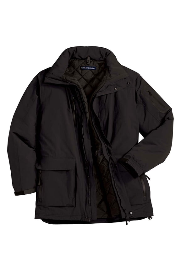 Men's Waterproof Heavyweight Hooded Parka_Black_XXX-Large