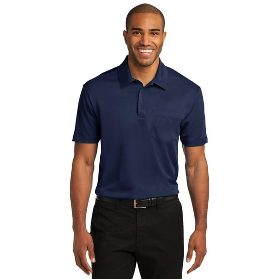 Port Authority Mens K540P Knit Shirt Silk Touch Performance Pocket Polo