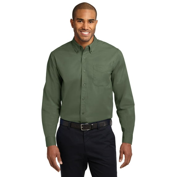 Port Authority Mens Long Sleeve Easy Care Shirt Large Tall Clover Green