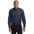 thumbnail image 1 of Port Authority Mens Long Sleeve Easy Care Shirt X-Large Tall Navy/Light Stone, 1 of 6