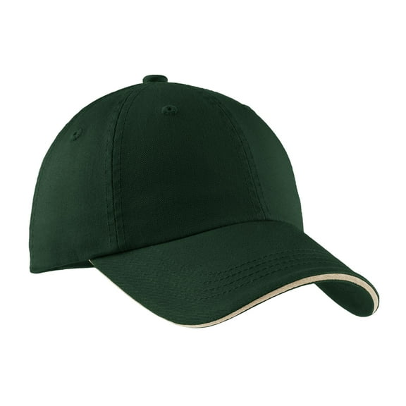 Port Authority Mens Sandwich Bill Cap with Striped Closure
