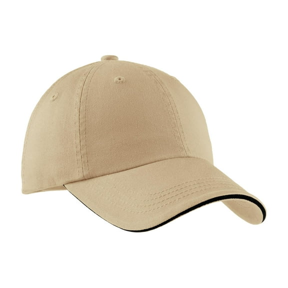 Port Authority Mens Sandwich Bill Cap with Striped Closure