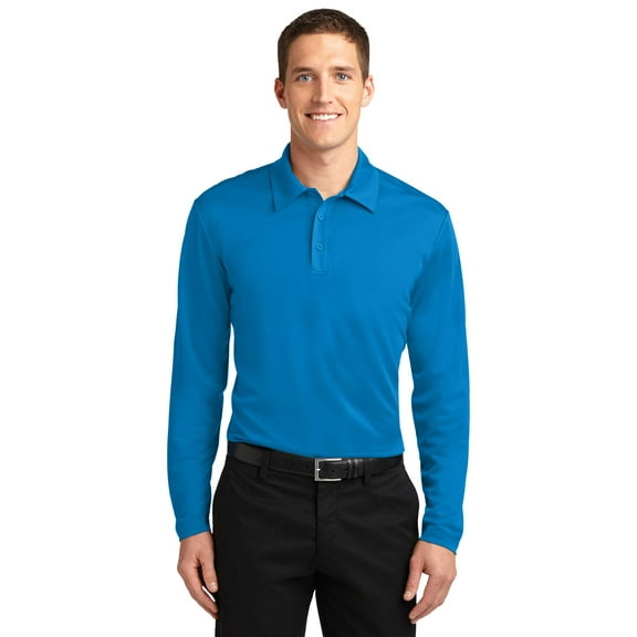 Port Authority Performance Long Sleeve Polo (K540LS) Brilliant Blue, M