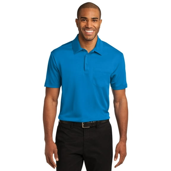 Port Authority Performance Pocket Polo (K540P) Brilliant Blue, 3XL