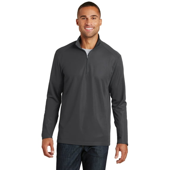 Port Authority Pinpoint Mesh 1/2 Zip-4XL (Battleship Grey)