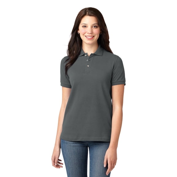 Port Authority Pique Knit Polo (L420) Steel Grey, L