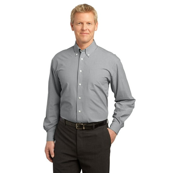 Port Authority Plaid Pattern Easy Care Shirt. S639