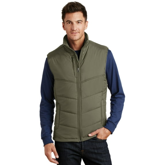 Port Authority Puffy Vest-2XL (Olive/Cayenne)