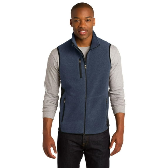 Port Authority R Tek Pro Fleece Full Zip Vest-S (Navy Heather/ Black)