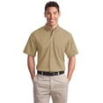 thumbnail image 1 of Port Authority S500T Mens Short Sleeve Twill Shirt, Khaki - Medium, 1 of 5