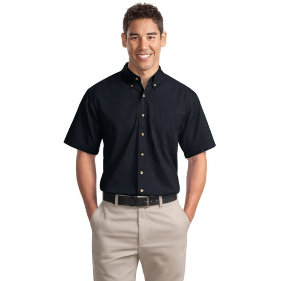 Port Authority S500T Short Sleeve Twill Shirt, Mens Casual Button Down Shirts