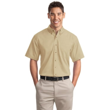 Port Authority S500T Short Sleeve Twill Shirt, Mens Casual Button Down Shirts