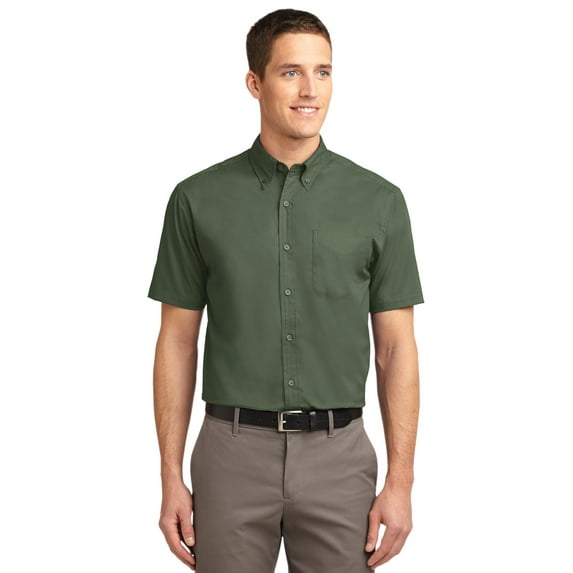 Port Authority S508 Mens Short Sleeve Easy Care Shirt, Clover Green - 6XL