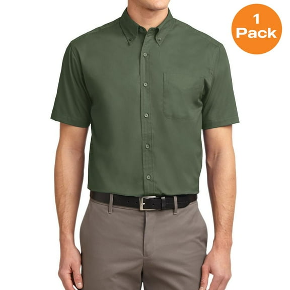 Port Authority S508 Short Sleeve Easy Care Shirt, Clover Green, 3XL, Mens Casual Button Down Shirts