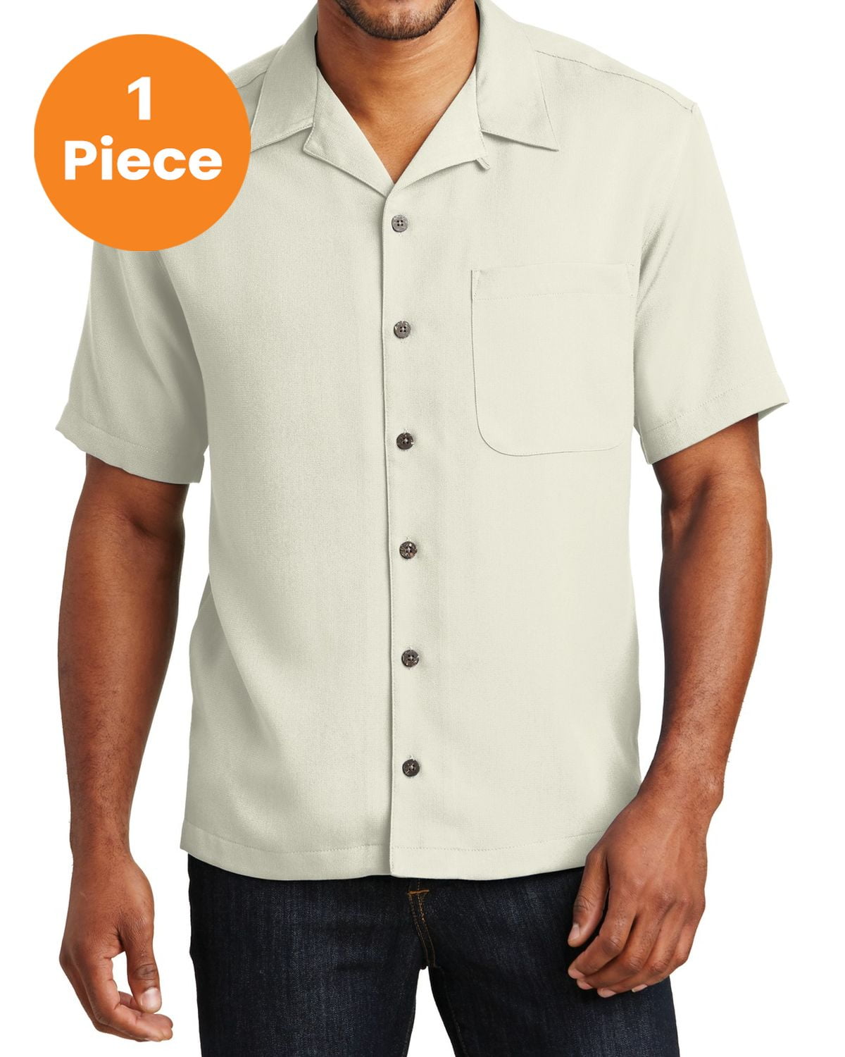 Port Authority S535 Easy Care Camp Shirt , Ivory, 4XL, Big and Tall Dress  Shirts - Walmart.com