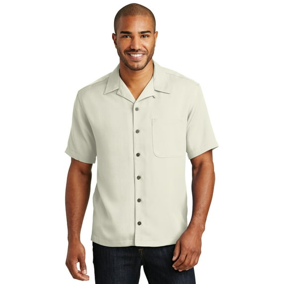 Port Authority S535 Easy Care Camp Shirt , Ivory, 4XL, Big and Tall Dress Shirts