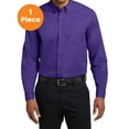 thumbnail image 1 of Port Authority S608 Long Sleeve Easy Care Shirt, Purple/Light Stone, L, Mens Casual Button Down Shirts, 1 of 1