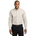 thumbnail image 1 of Port Authority S608 Mens Long Sleeve Easy Care Shirt, Light Stone & Classic Navy - Extra Small, 1 of 6