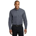 thumbnail image 1 of Port Authority S608ES Extended Size Long Sleeve Easy Care Shirt, Strong Blue, 10XL, Mens Casual Button Down Shirts, 1 of 6