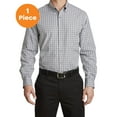 thumbnail image 1 of Port Authority S654 Long Sleeve Gingham Easy Care Shirt, Black/ Charcoal, S, Mens Casual Button Down Shirts, 1 of 1